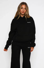 Match Your Words Oversized Hoodie Black
