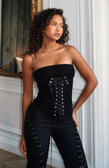 Effortlessly Chic Strapless Bustier Black