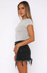 Amelia Denim Mini Skirt Black Acid