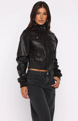 She's Sassy Pu Jacket Coffee