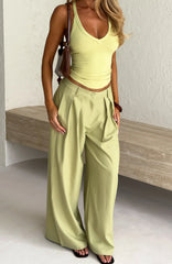 Figuring Out Feelings Pants Chartreuse