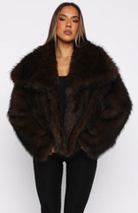 Dirty Martini Faux Fur Jacket Chocolate