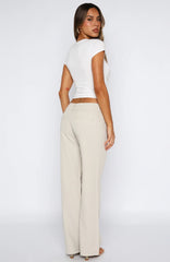 Claim You As Mine Pants Beige Pinstripe