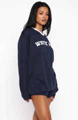 Ahead Of Schedule Long Sleeve Oversized Jersey Navy