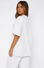 Give It A Try Oversized Tee Grey Marle