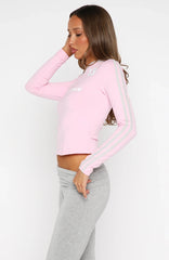 Forever Mine Long Sleeve V Neck Baby Tee Pink