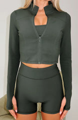 Times Up Crop Jacket Forest