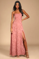 Garden of Romance Rusty Rose Burnout Maxi Dress