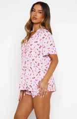 Dreamscape Printed Pyjama Set Pink Berries