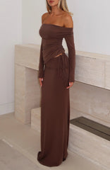 I'm Not Sorry Maxi Skirt Coffee