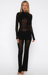 Rue De Romance Long Sleeve Jumpsuit Black