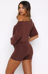 Slow Life Boyfriend Boxer Shorts Chocolate