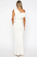 Dancing At Night Knit Maxi Skirt Snow