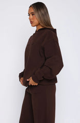 Stay Lifted Oversized Hoodie Bitter Chocolate