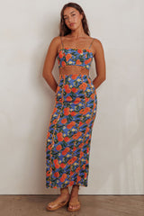 Chamberlain Scallop Trim Maxi Skirt Citrus Orange