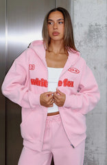 Ready To Go Zip Front Hoodie Pink