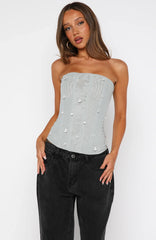 Good Fortune Strapless Bustier Mist