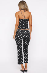 Sweetie Darling Capri Pants Black/White Polka Dot