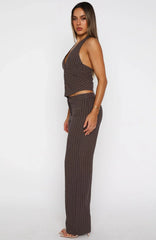 I Don't Compete Straight Leg Pants Chocolate