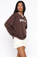Ahead Of Schedule Long Sleeve Oversized Jersey Chocolate