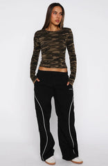 Don't Rein Me In Long Sleeve Baby Tee Camo