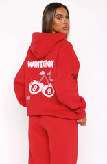 With Love In The Moment Oversized Hoodie Red
