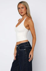 Electric Days Halter Top White