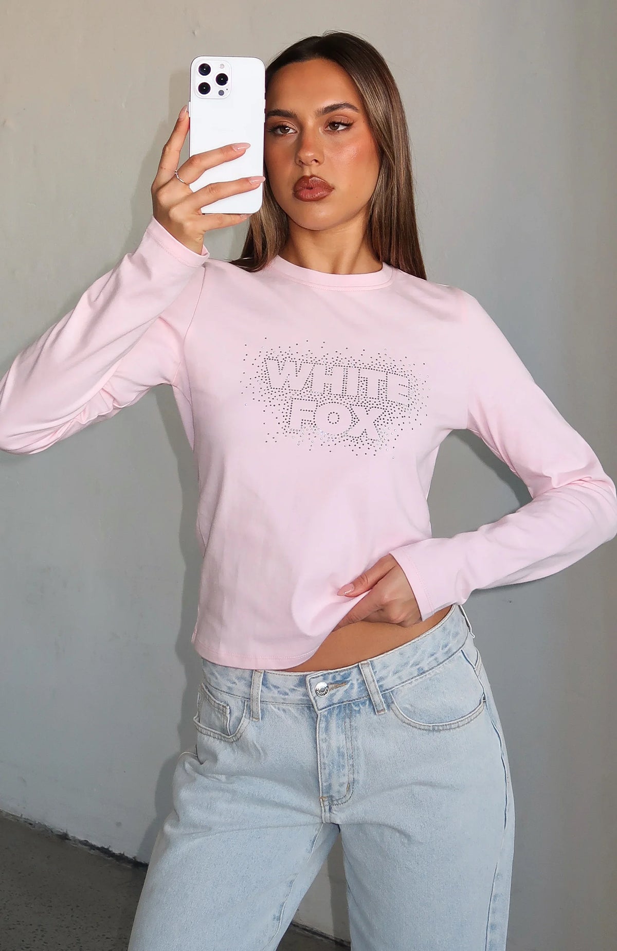 Let's Get Going Relaxed Long Sleeve Baby Tee Pink