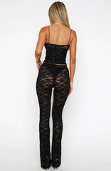 Weekend Escape Lace Pants Black