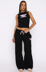 Club 14 Allie Wide Leg Sweatpants Black