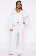 From The Archives Kenzie Wide Leg Sweatpants Grey Marle