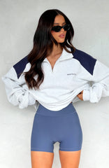 It's A Bad Idea Zip Front Sweater Grey