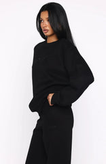Stay Lifted Oversized Sweater Black