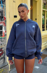From The Archives Charli Zip Front Hoodie Navy