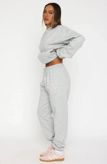 Love Me Tender Sweatpants Dark Grey Marle