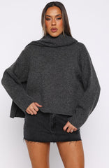 Luxe Layers Knit Sweater Charcoal