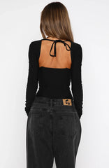 Different Time Long Sleeve Bustier Black