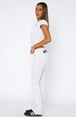 From The Archives Gigi Fold Over Flare Pants Grey Marle