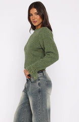 Baby It's Cold Knit Cardigan Moss