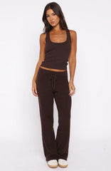 Act Natural Knit Pants Chocolate