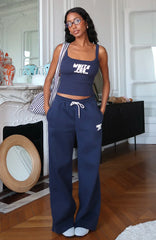 Club 14 Allie Wide Leg Sweatpants Navy