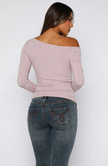 Swapping Digits Long Sleeve Top Soft Berry