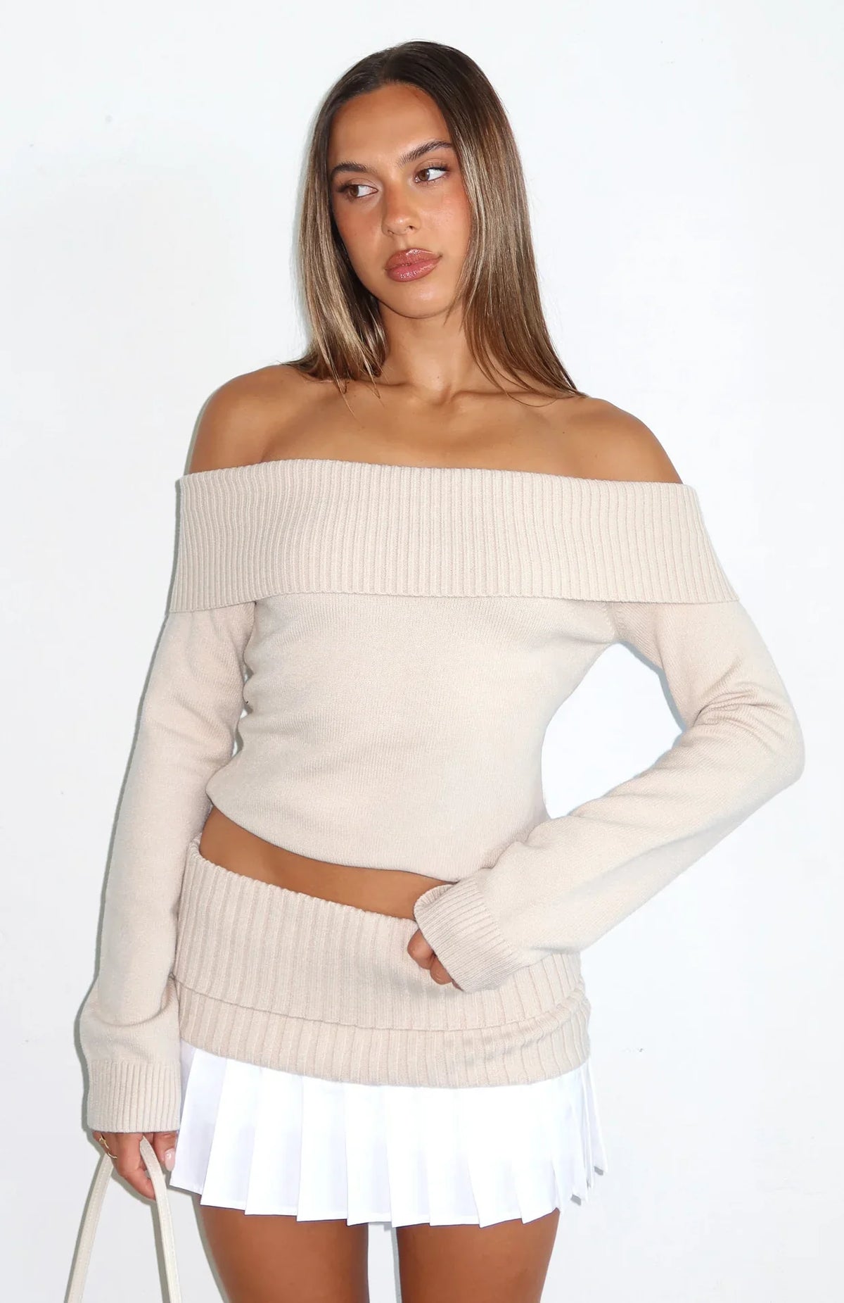 You Did It Again Mini Skirt Beige