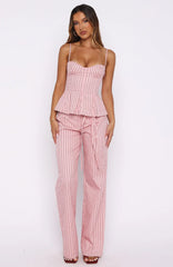 Tempt Me Not Pants Pink Stripe
