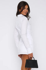 Always Will Be Long Sleeve Mini Dress White