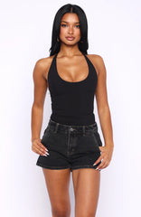 Whispers Of Us Denim Shorts Black Acid