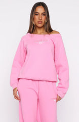 Vol. 1 Off Shoulder Sweater Bubblegum