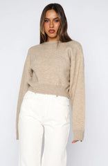 Can't Help Falling Knit Sweater Beige