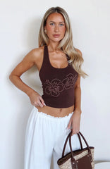 Honey Hustle Halter Top Chocolate