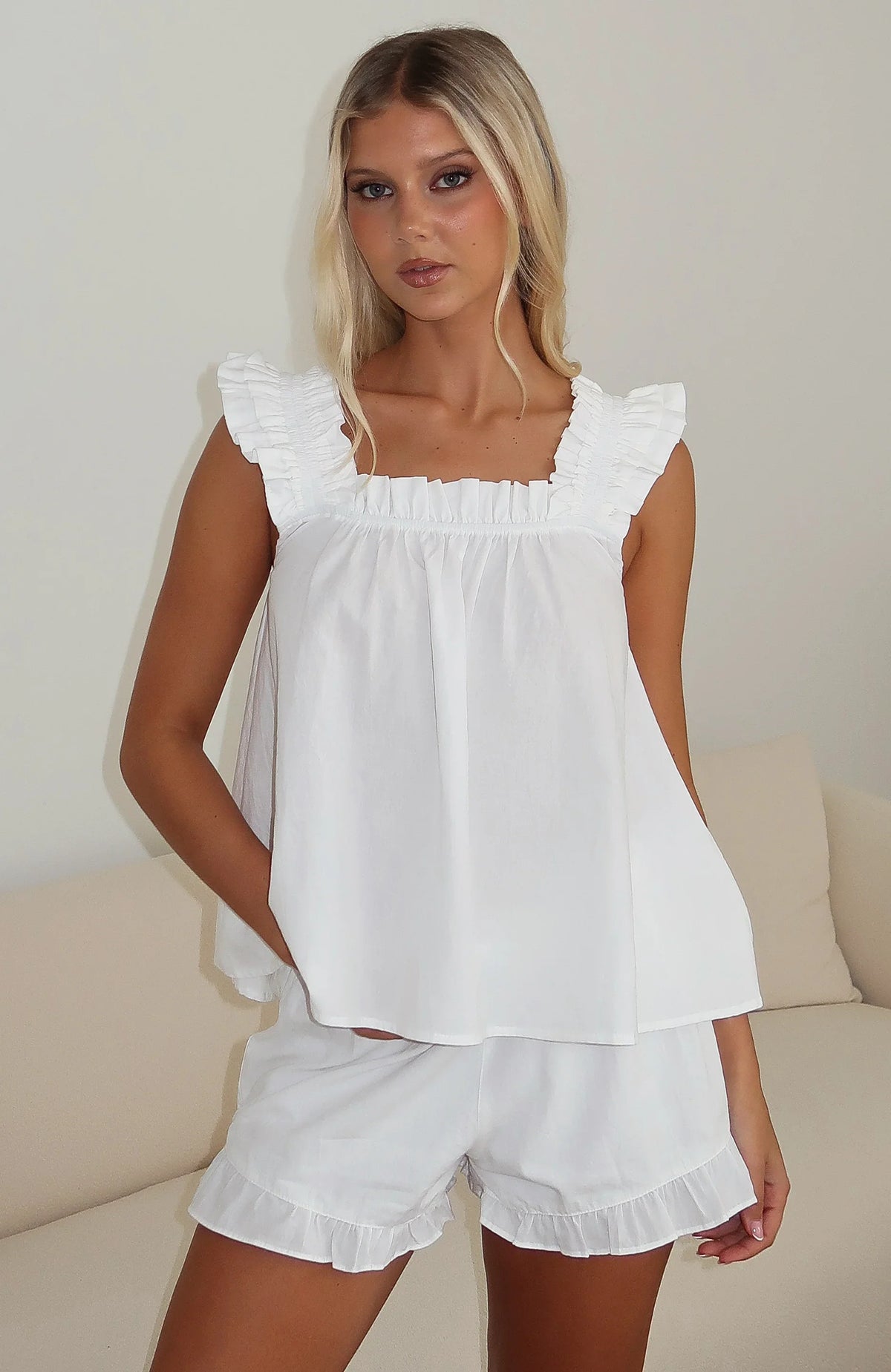 Sleepy Girl Pyjama Shorts White